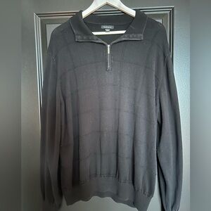 Two Van Heusen Black & Beige Half-Zip Sweater’s size XL